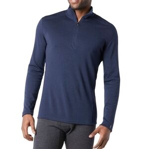 Smartwool Mens Merino Wool Navy Blue Quarter Zip Base Layer Size XL